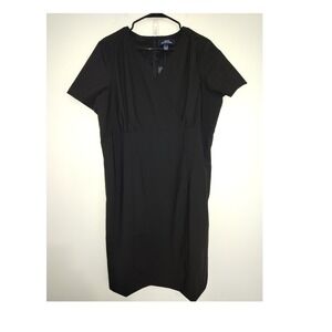 Lands End Outfitters Womens BlackPolyester/WoolBlend Short Sleeve Dress 16 NEW